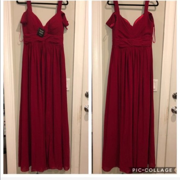 Gorgeous and Elegant Lulu's Red Wine Gown - Picture 7 of 9